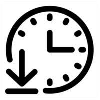 Time Download and clock in black color vector