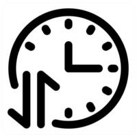 Time Sync and clock in black color vector