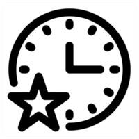 Favorite Time and clock icon in black color vector