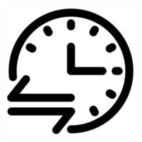 Time Sync and clock icon in black color vector