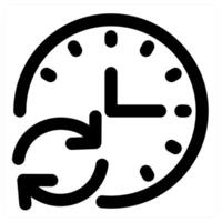 Time Refresh and clock icon concept in black color vector