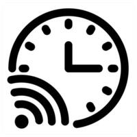 Wifi Time and clock in black color vector