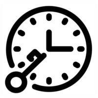 Time Key and clock in black color vector