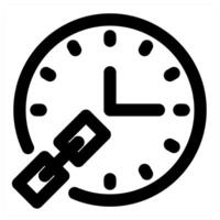 Time Link and clock icon in black color vector