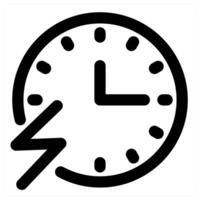 Time Power and clock in black color vector