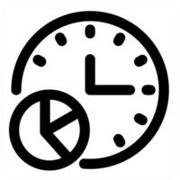 Time Statistics and clock in black color vector