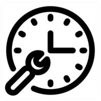 Time Maintenance and clock in black color vector