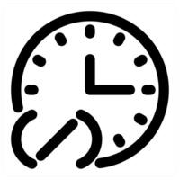 Time and hourglass in black color vector