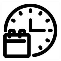 Schedule and clock in black color vector