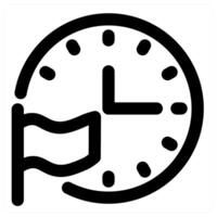 Time Flag and clock in black color vector