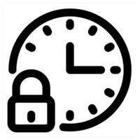 Time Security and clock icon in black color vector