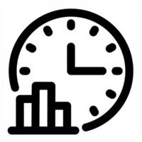 Time Statistics and clock icon in black color vector