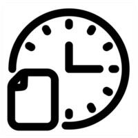 File Time and clock in black color vector