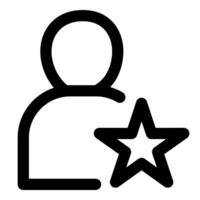 Favorite User and profile icon in black color vector