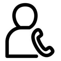 Call User and profile in black color vector