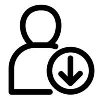 Download User and profile icon in black color vector