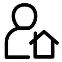 Home User and profile in black color vector