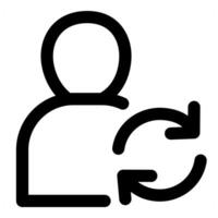 Refresh User and profile icon concept in black color vector