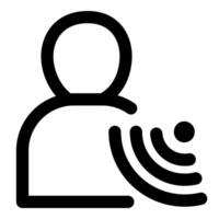 User Wifi and profile icon in black color vector