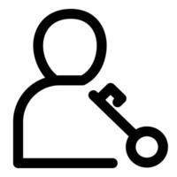 User Key and profile in black color vector