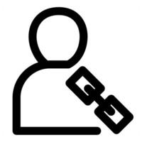 Link User and profile icon in black color vector