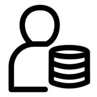 User Server and profile in black color vector