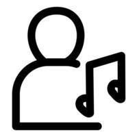 Listen Music and profile in black color vector