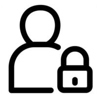 Lock User and profile in black color vector