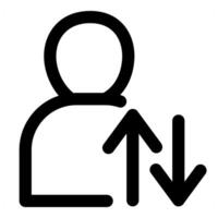 User Sync and profile icon concept in black color vector