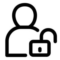 Unlock User and profile in black color vector