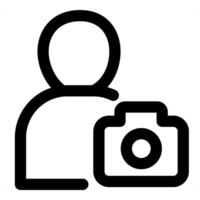 User Camera and profile in black color vector
