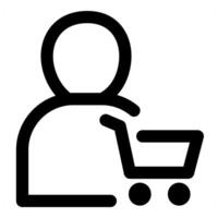 User Cart and profile in black color vector
