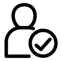 Right User and profile icon in black color vector