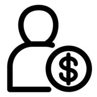 Accountant and profile in black color vector