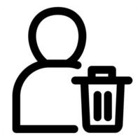 Trash User and profile in black color vector
