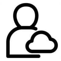 Cloud User and profile in black color vector