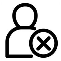 Remove User and profile icon in black color vector