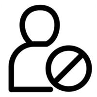 User prohibited and profile in black color vector