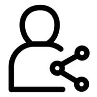 Share User and profile in black color vector