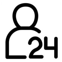 24x7 User and profile in black color vector