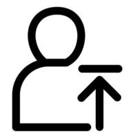 Upload User and profile in black color vector