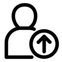 Upload User and profile icon in black color vector