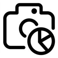 Camera Statistics icon in black color vector