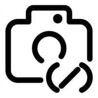 Camera and picture concept in black color vector