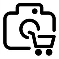 Camera Cart icon concept in black color vector
