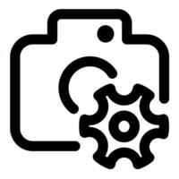 Camera Setting icon concept in black color vector