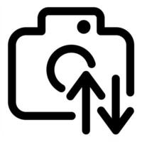 Camera Sync concept in black color vector