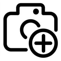 Add Camera icon concept in black color vector