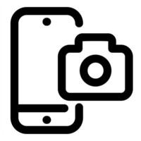 Mobile Camera icon concept in black color vector
