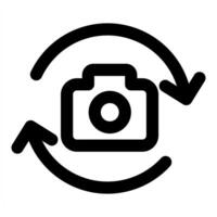 Camera and image icon concept in black color vector